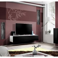 Comoda TV FLY Genarom AM 23 WS FY 30 Alb / Negru Lucios